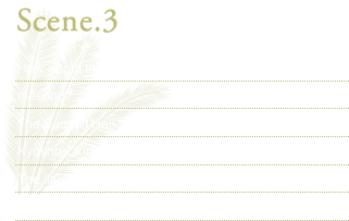 Scene.3 How about the grand party in the Summit Hall after the meeting? The Summit Hall was used as a main venue at the 2000 Kyushu-Okinawa G-8 Summit The illuminated corridor is very beautiful which is located arount the Summit Hall.